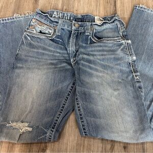 Ariat Men's Distressed Light Blue Denim Jeans